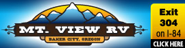 Ad for Mt View RV on the Oregon Trail