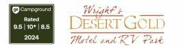 Ad for Wright's Desert Gold Motel & RV Park