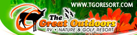 Ad for The Great Outdoors RV Nature & Golf Resort