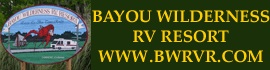 Ad for Bayou Wilderness RV Campground