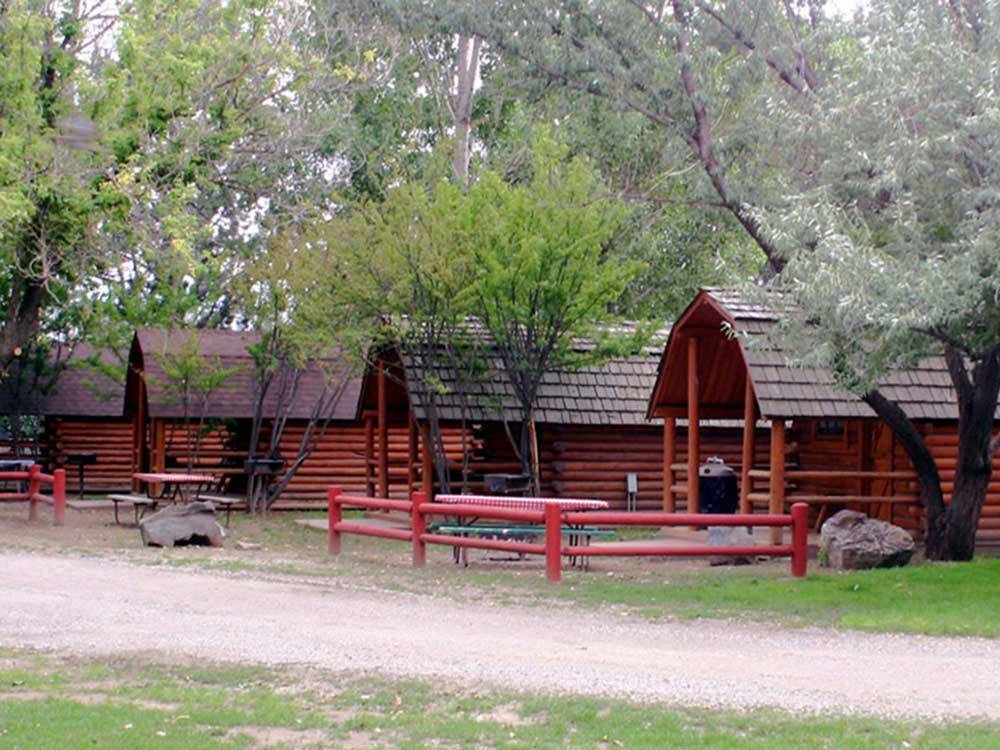 Lodging area with picnic tables at SNAKE RIVER RV PARK AND CAMPGROUND