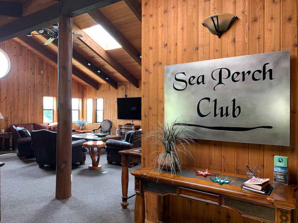 The Sea Perch Club entrance at SEA PERCH RV RESORT