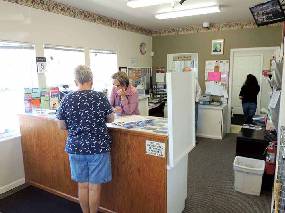 People working in office at MARIN RV PARK