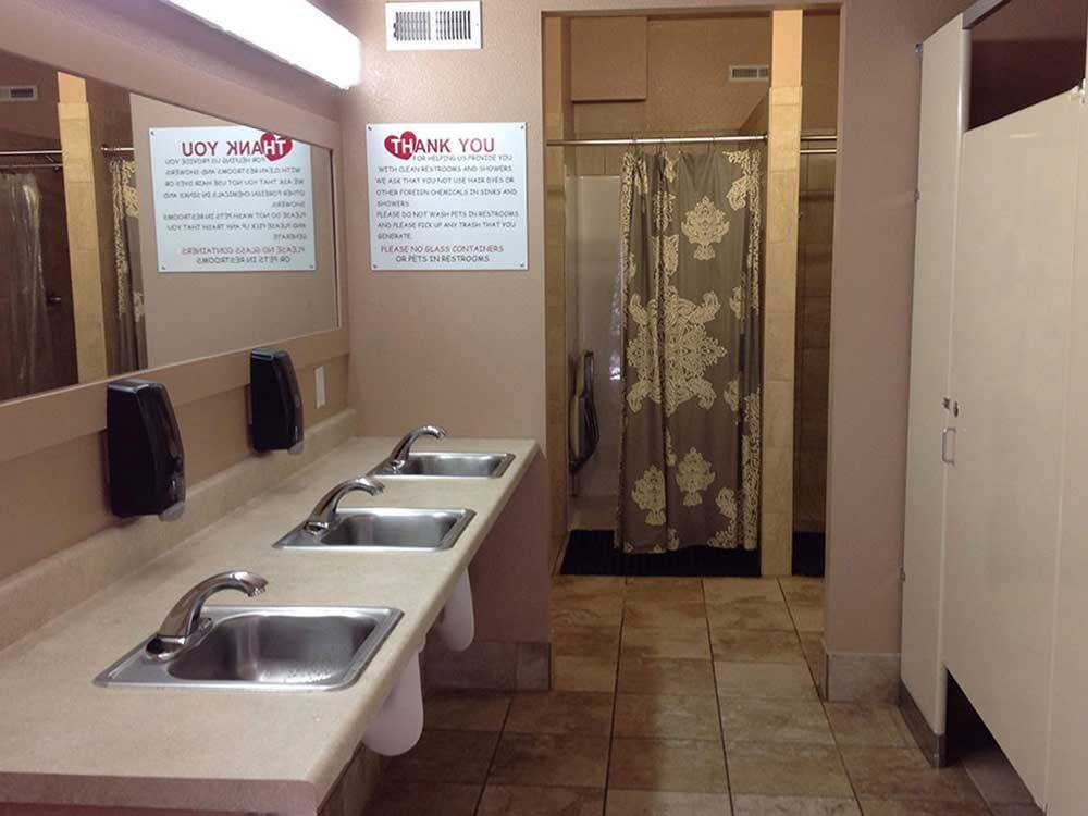 Bathroom and shower area at LOVELAND RV RESORT