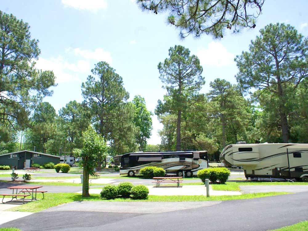 RVs and truck and trailers camping at AMERICAN HERITAGE RV PARK