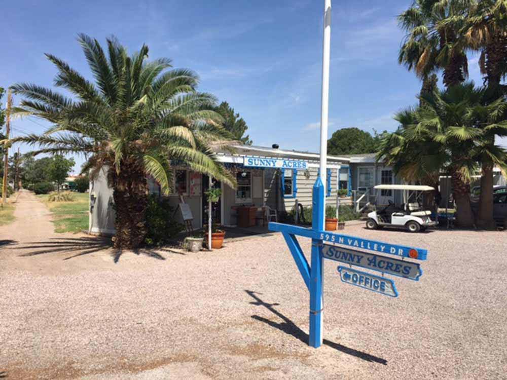 The front of the office building at SUNNY ACRES RV PARK