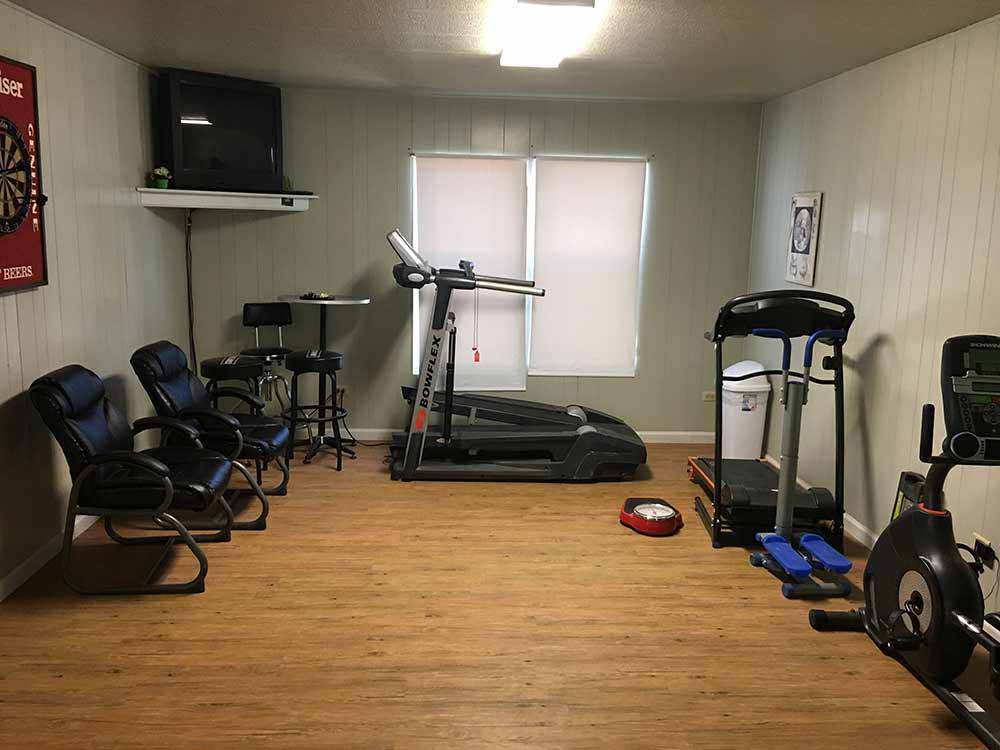 Inside view of the exercise room at SUNNY ACRES RV PARK