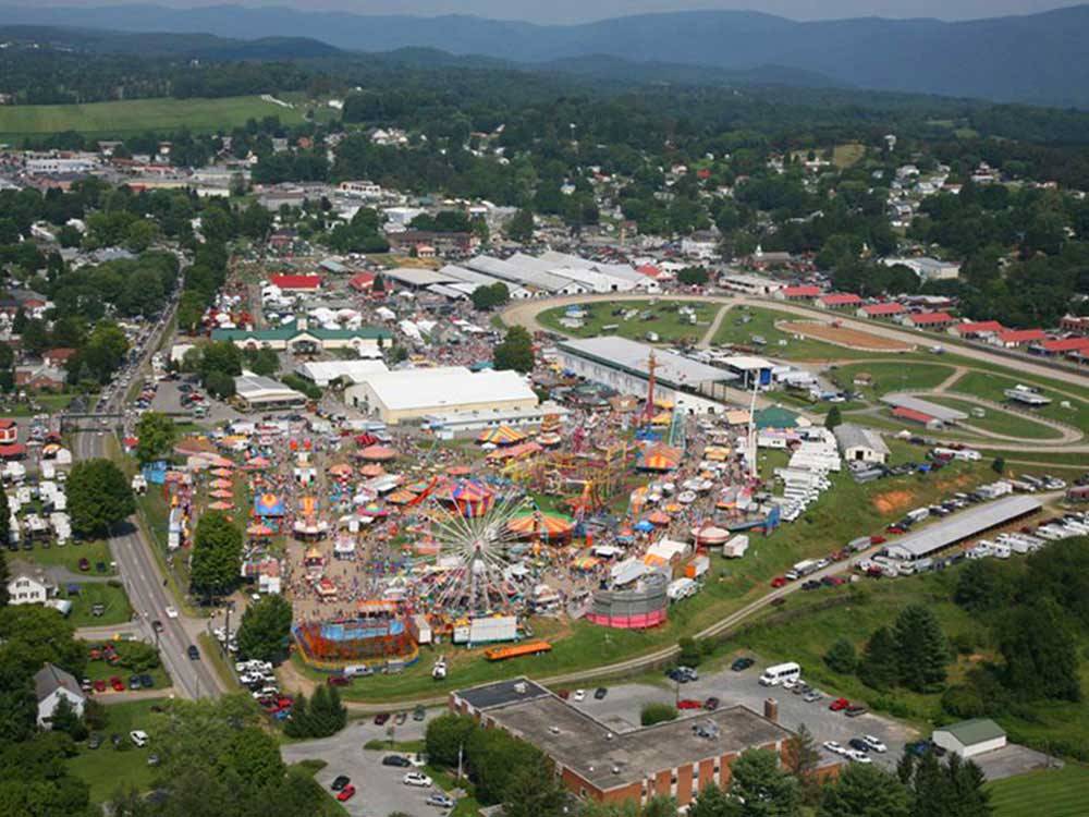 Aerial view of fair at STATE FAIR OF WEST VIRGINIA CAMPGROUND