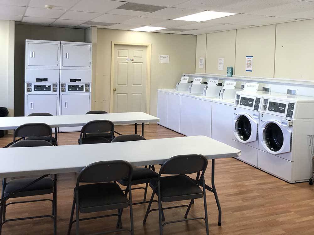 The inside of the laundry room at FAIRGROUNDS RV PARK