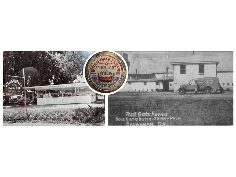 A vintage photo of an old sign at RED GATE FARMS - RV RESORT