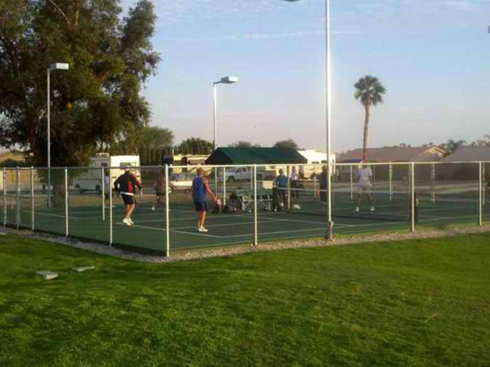 Mini tennis courts at INDIAN WATERS RV RESORT & COTTAGES