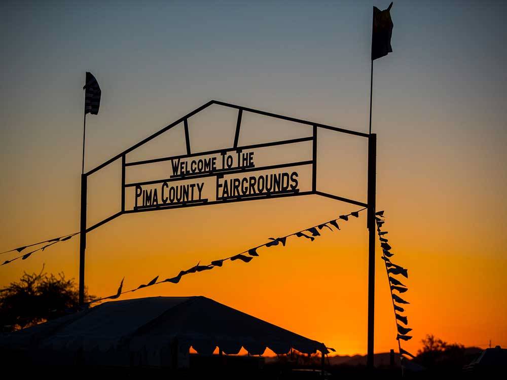Sign leading into campground at THE RV PARK AT THE PIMA COUNTY FAIRGROUNDS