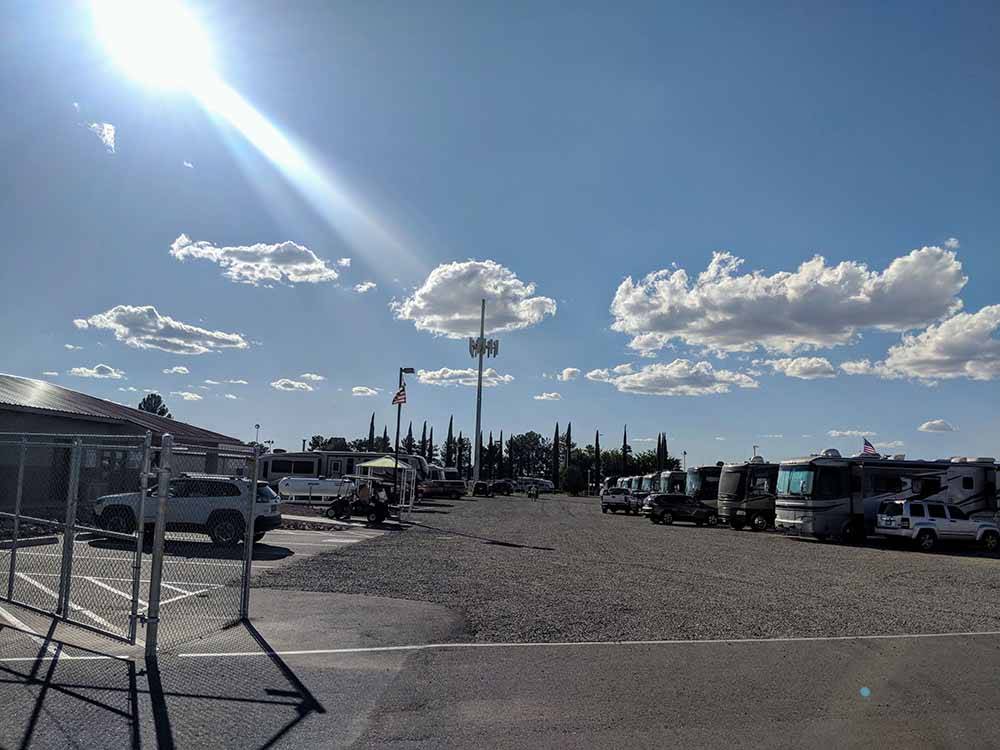 Sunshine shining down on campers at THE RV PARK AT THE PIMA COUNTY FAIRGROUNDS