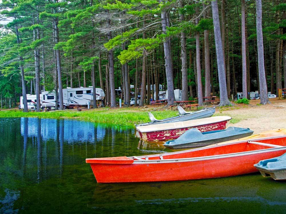 Boats in the lake at THOUSAND TRAILS STURBRIDGE