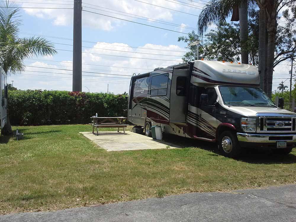 RV at campsite at BOARDWALK RV RESORT