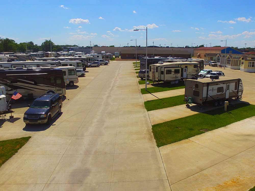 Aerial view over campground at AIR CAPITAL RV PARK