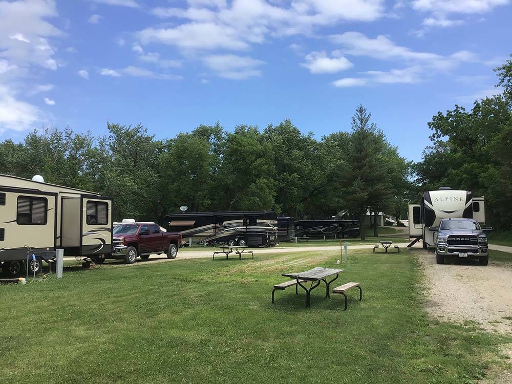 RVs parked in distance at R CAMPGROUND