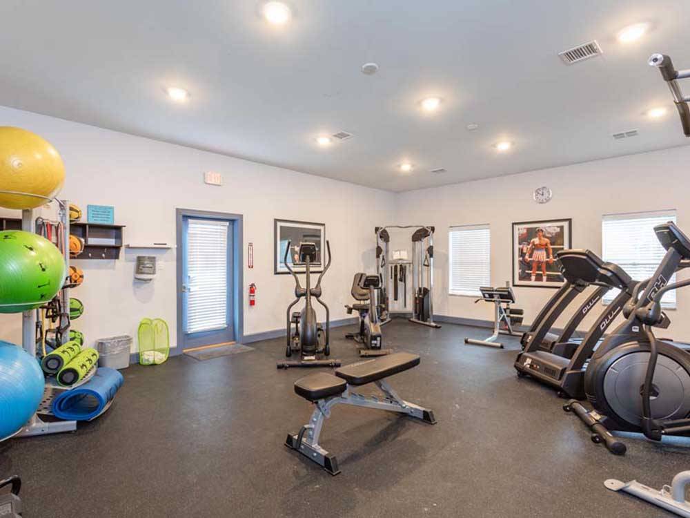 On-site exercise room at NORTH LANDING BEACH RV RESORT & COTTAGES