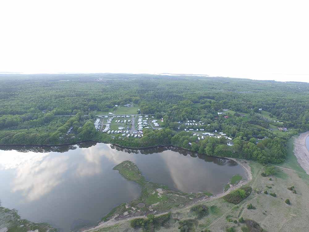 An aerial view of the surrounding area at HARBOUR LIGHT TRAILER COURT & CAMPGROUND