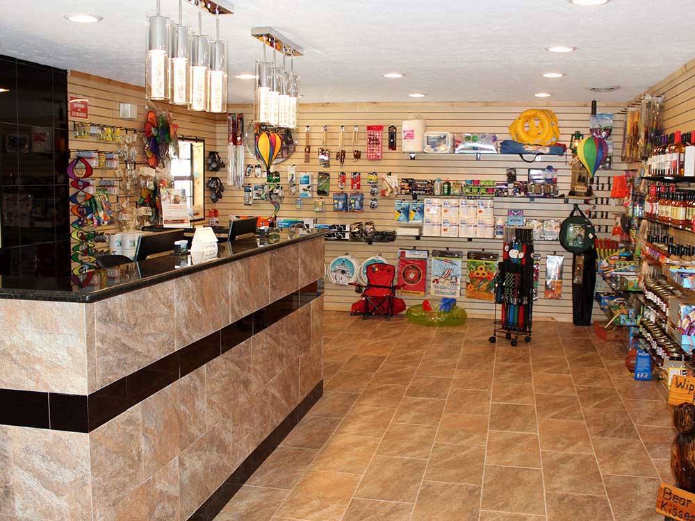 Inside the gift shop and general store at MILL CREEK RV PARK & VACATION RENTALS