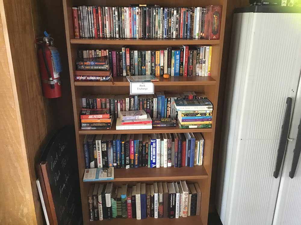 The lending book library at PEACH COUNTRY RV PARK