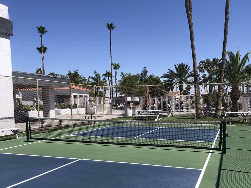 The pickleball courts at PALM GARDENS MHC & RV PARK