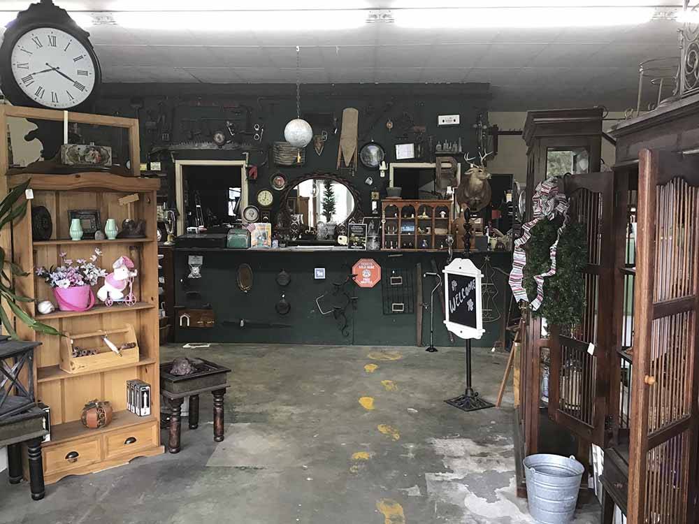 Inside of the antique store at BILTMORE RV PARK