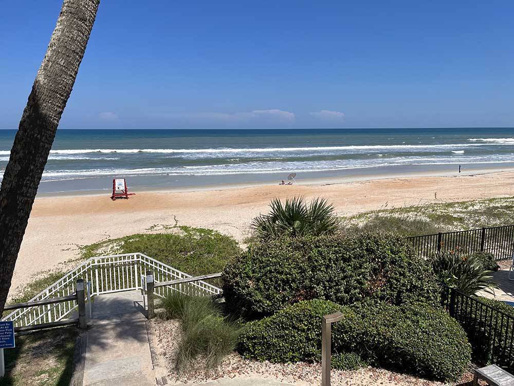 View of ocean from resort grounds at CORAL SANDS OCEANFRONT RV RESORT