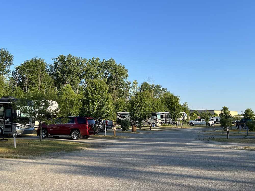 Long road leading to campsites at SOARING EAGLE HIDEAWAY RV PARK