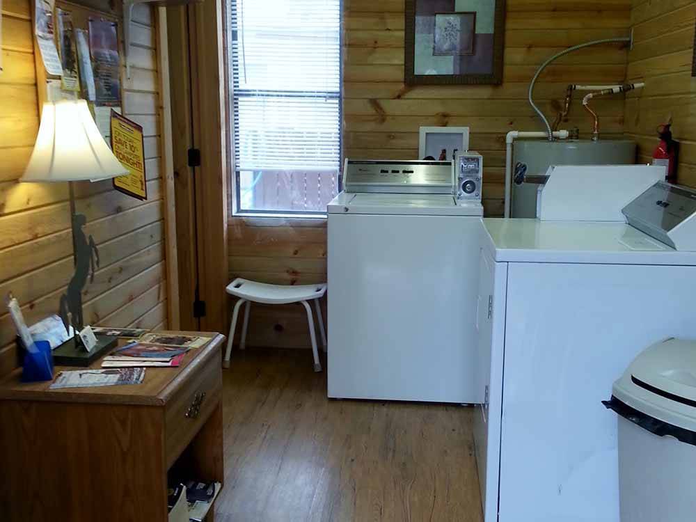Inside of the laundry room at PICKETTS RV PARK