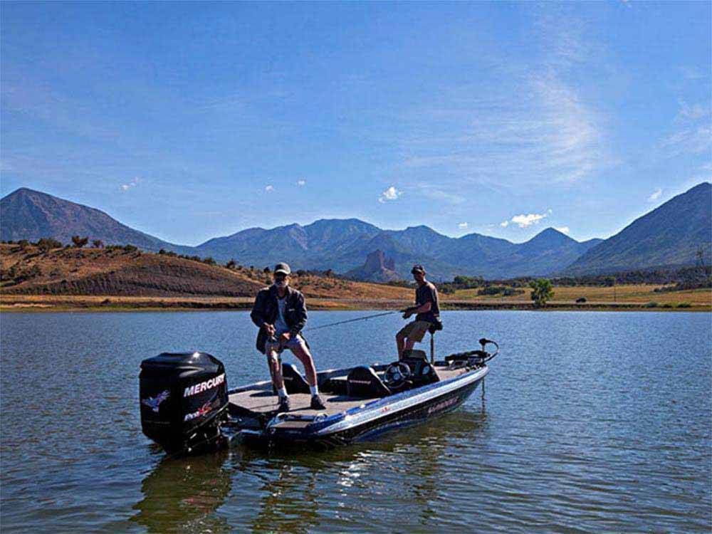 People in a fishing boat at COLORADO PARKS & WILDLIFE