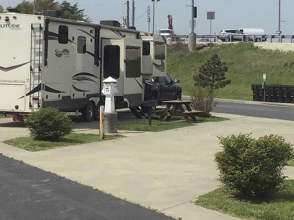 One of the paved pull thru RV sites at RV EXPRESS 66