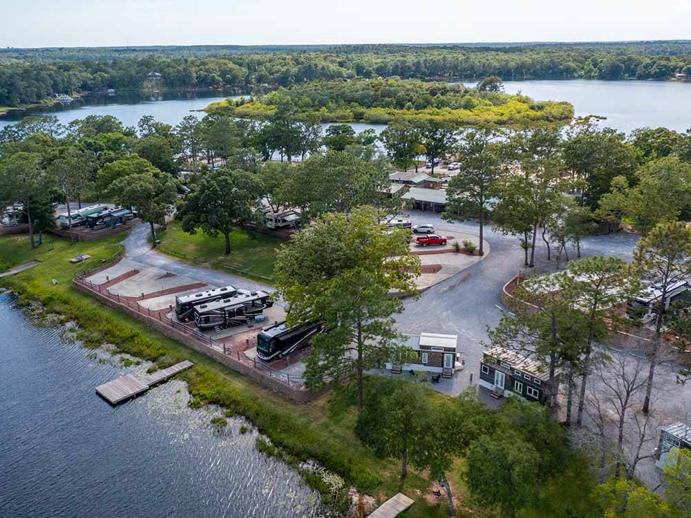 An aerial view of the campsites at TWIN LAKES CAMP RESORT
