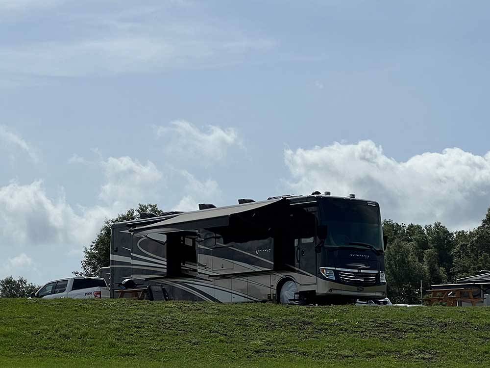 Class A Motorhome parked on-site at GRAND OAKS RESORT