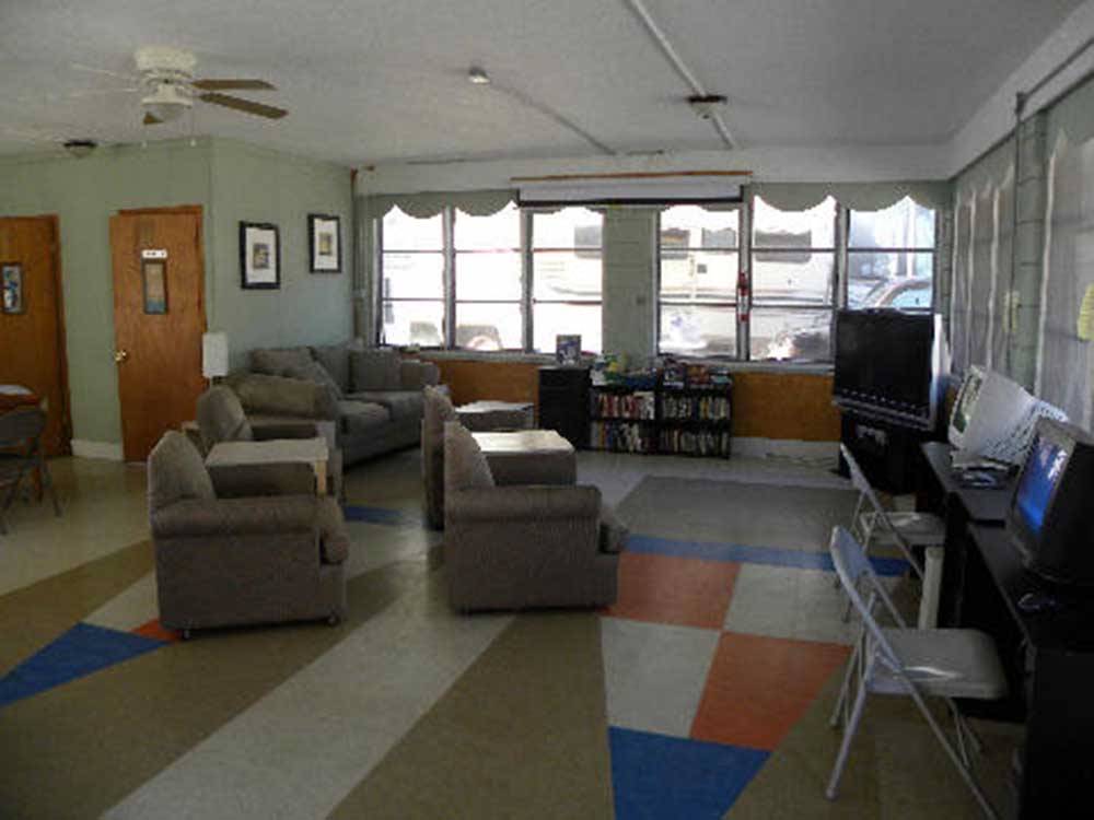 The indoor seating area at LAZY J RV & MOBILE HOME PARK