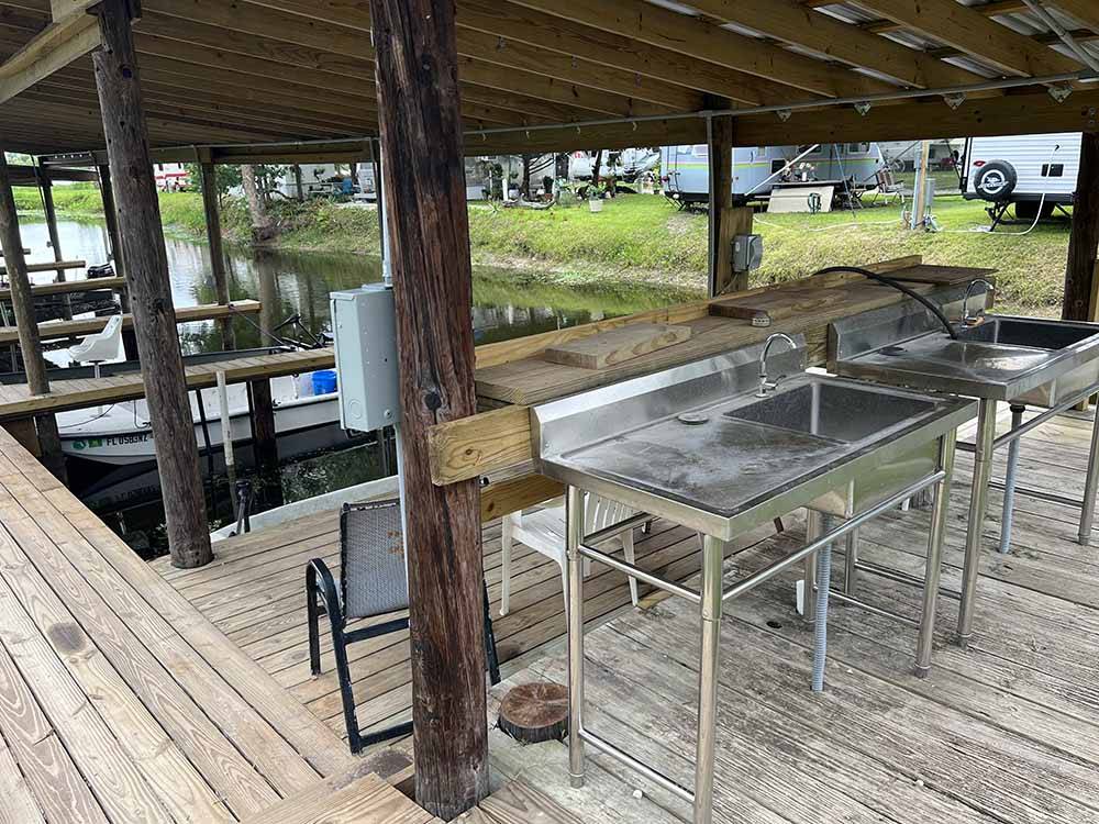 The fish cleaning station and dock at SPORTSMAN'S COVE RESORT