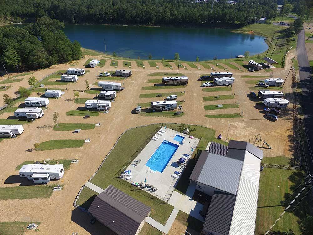 Aerial view  at THE COVE LAKESIDE RV RESORT AND CAMPGROUND