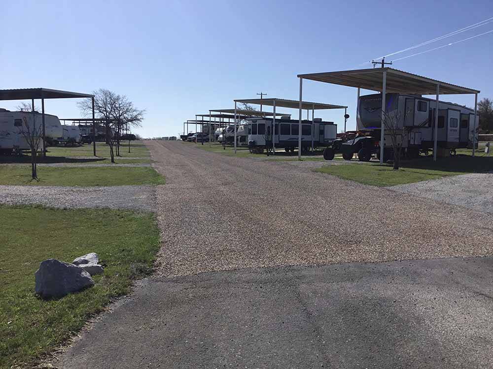 View of covered campsites at WEST GATE RV PARK