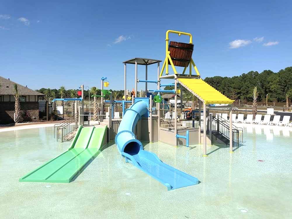 The slides in the waterpark at NMB RV RESORT AND DRY DOCK MARINA
