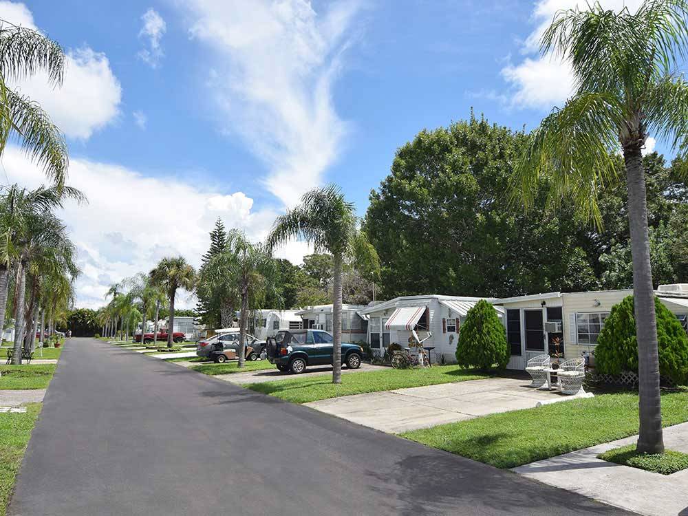 A row of mobile homes on the property at AVALON RV RESORT