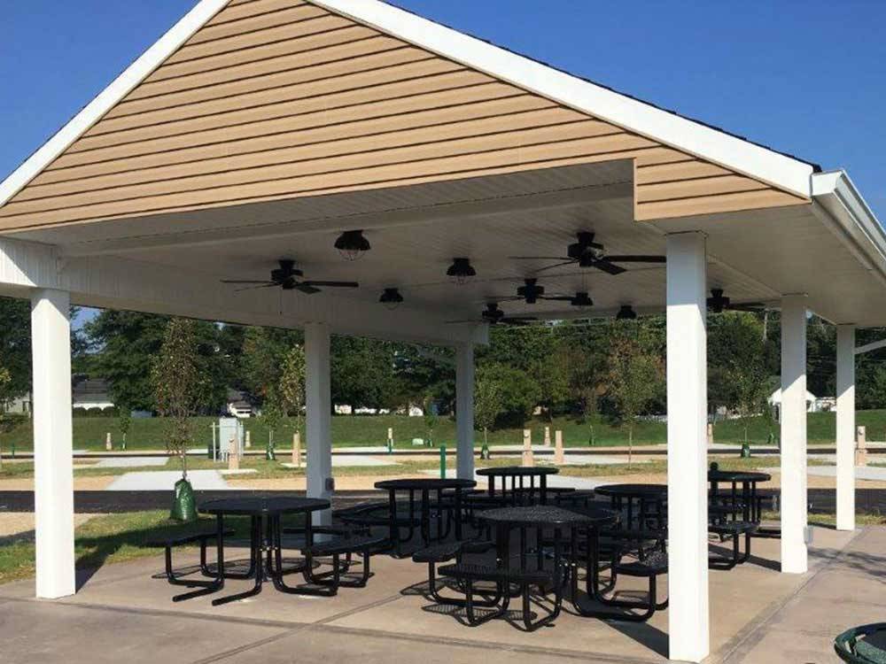 Patio with seating area at RISING STAR CASINO RESORT & RV PARK