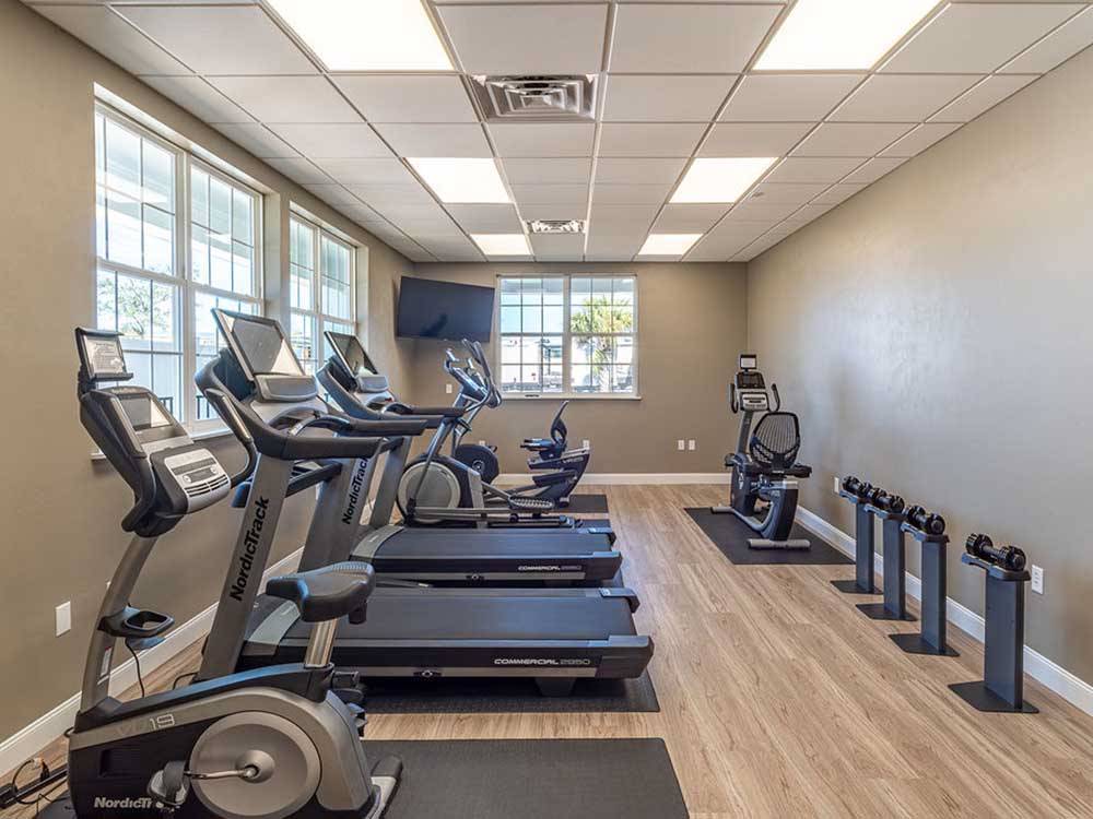 The inside exercise room at SUNKISSED VILLAGE RV RESORT