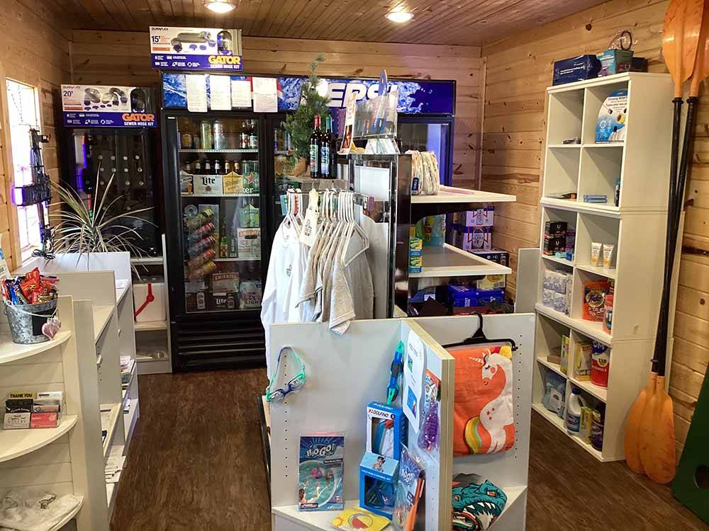 Items for sale in the store at DO DROP INN RV RESORT & CABINS