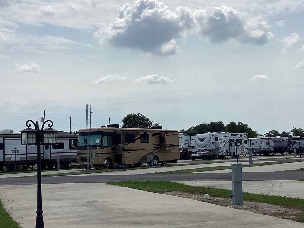 One of the paved RV sites at BLUE HERON RV PARK