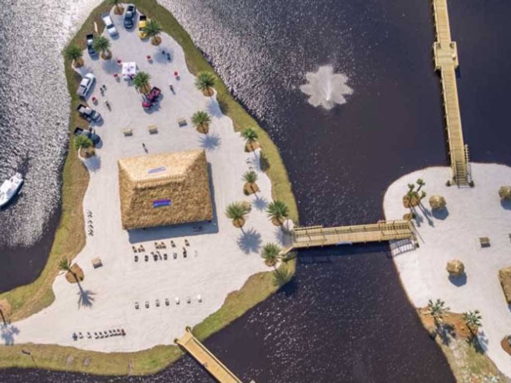 Aerial view of islands with fountain at RESORT AT CANOPY OAKS