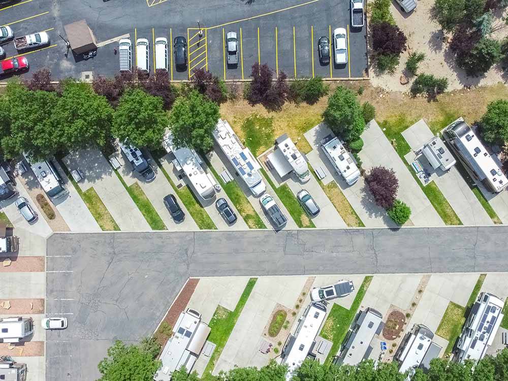 Aerial view of campers at PARK CITY RV RESORT