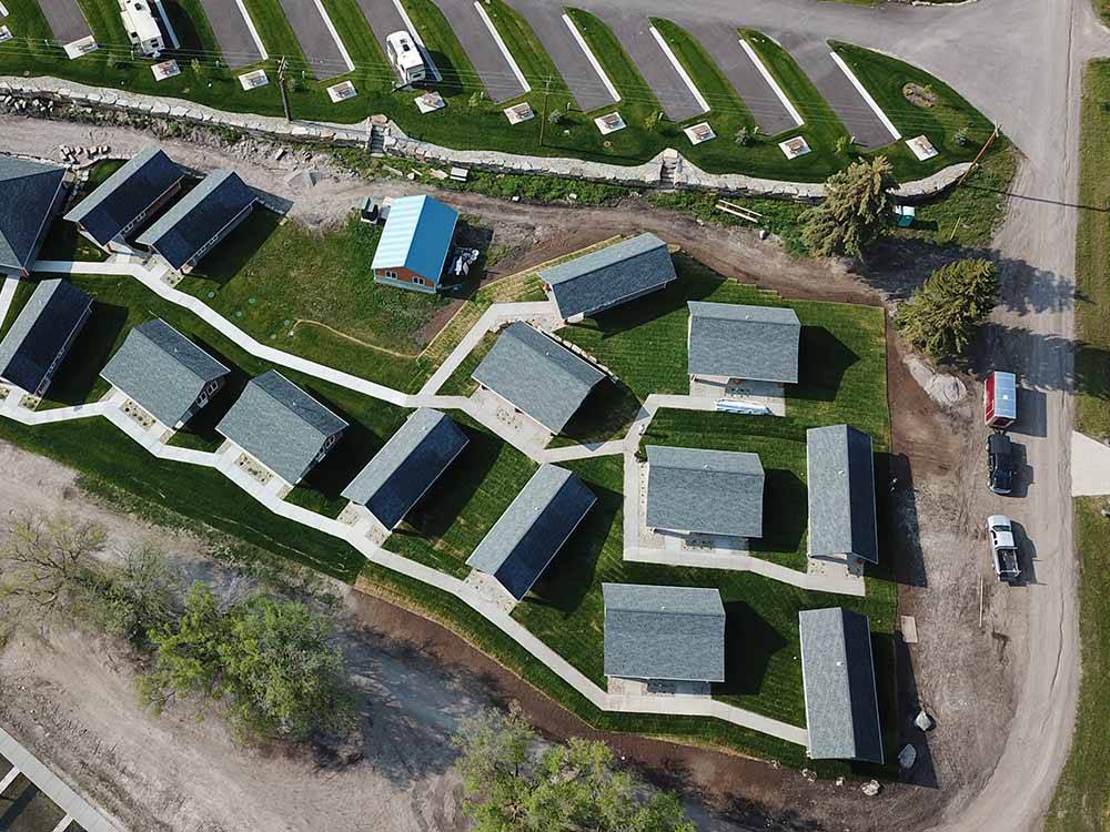 An aerial view of the waterfront cabins at BIG ARM RESORT & CASINO