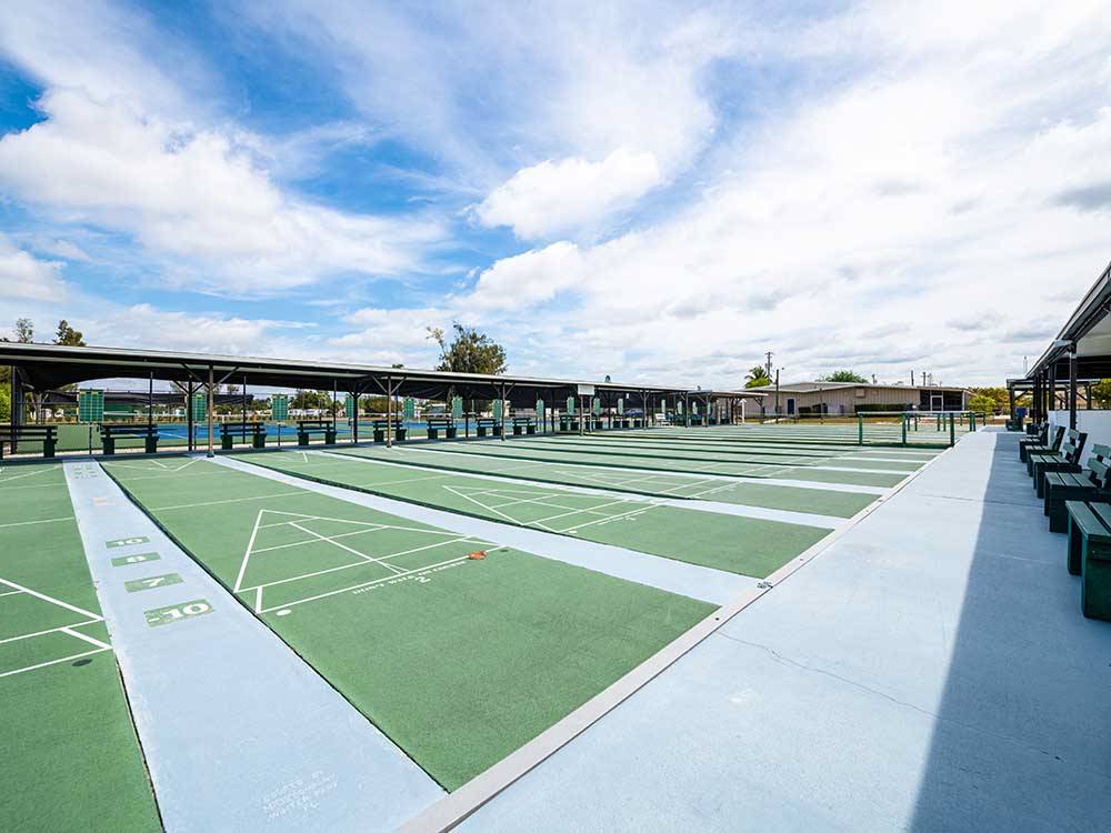 A row of shuffleboard courts at BONITA TERRA
