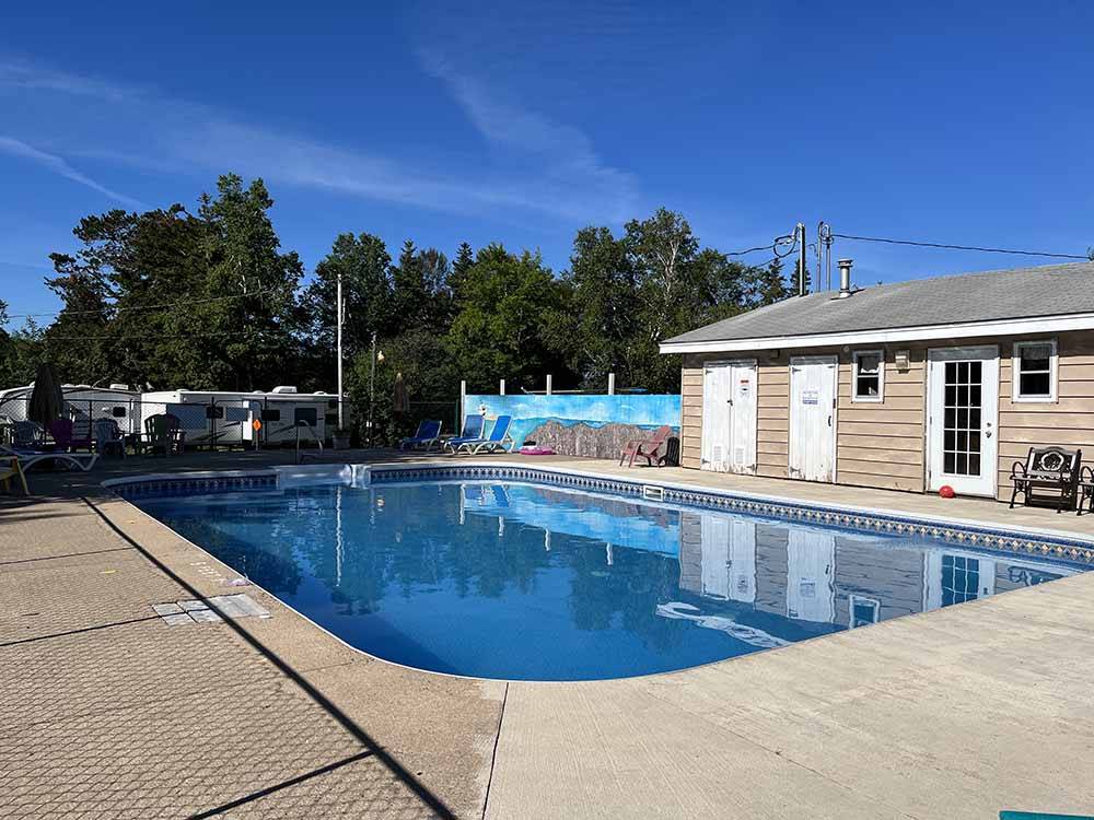 The swimming pool area at JAGGARS POINT OCEANFRONT CAMPGROUND RESORT