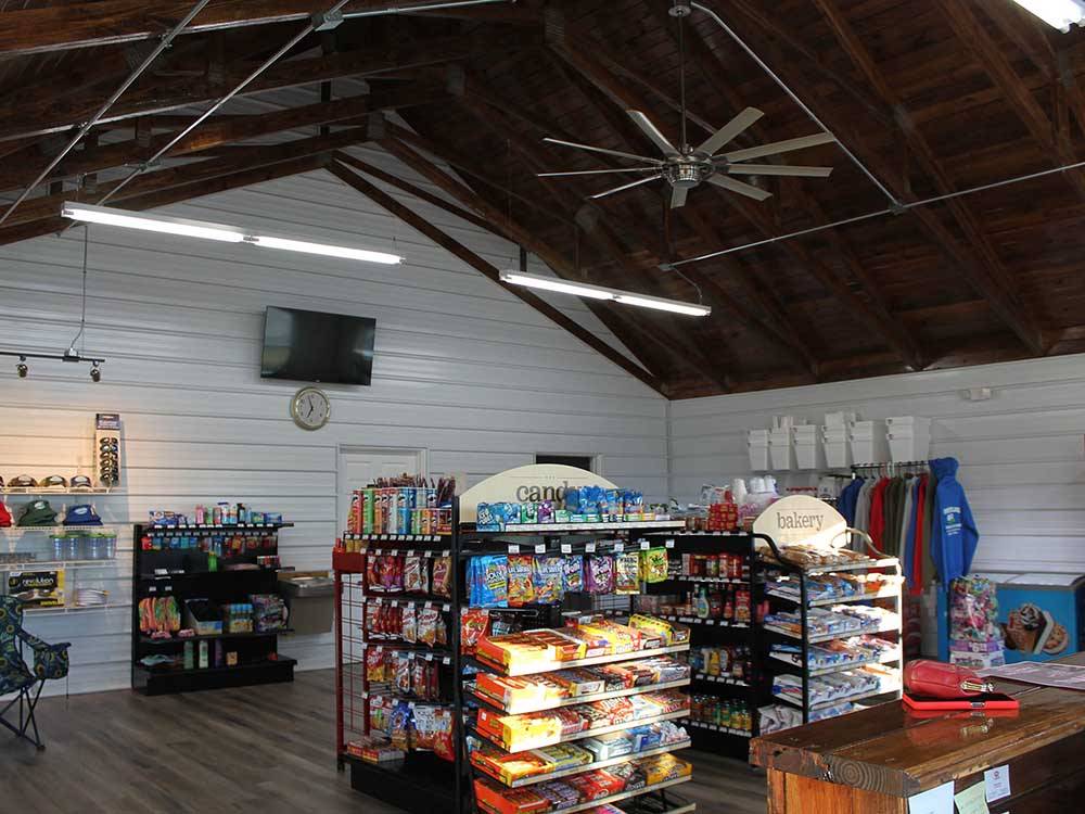 Campground store selling snacks and goods at KUMBERLAND CAMPGROUND